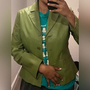 Bagatelle Green Leather Blazer/Jacket